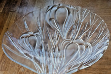 Schöne schwere Walther Glasschale mit Krokusmuster - Obst, Desserts, Party