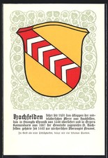 Hochfelden, Wappen mit silbernen Sparren, Ansichtskarte 