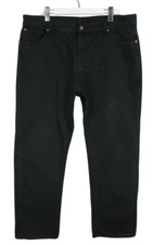 Wrangler Regular Fit Herrenjeans W42/L32 Black Denim Reißverschluss Fly Taschen