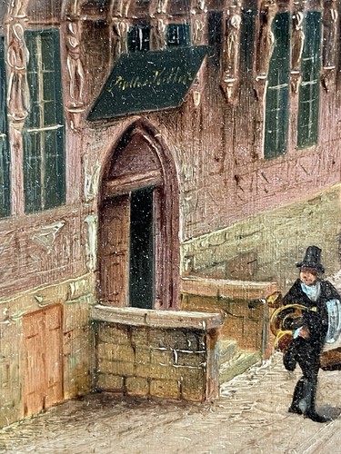 Antikes ölgemälde stadt - antikes,