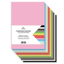 Tonpapier A3 bunt 110g/m² - 60 Blatt buntes Papier A3 zum Basteln