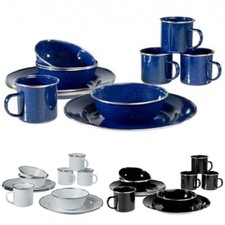 AB Essgeschirr Emaille 12-tlg. Western Camping Geschirr Set Email zertifiziert