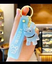 Schlüsselanhänger mit französischer Bulldogge (Blau) 