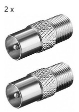 2x F-Adapter F-Buchse auf Koax-Stecker SAT TV Sat Anlage Anschluss 11395 