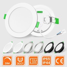 LED Einbaustrahler 75-130mm Decken Leuchte Flach Panel Ultra Slim Bad Spot 230V