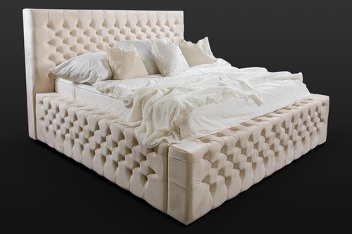 Luxus bett chesterfield - chesterfield, samt