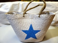 Strandtasche, Korbtasche, Einkaufstasche, bags & company,  Weiß, geflochten