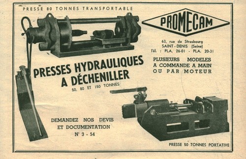 Alte werbung promecam pressen - alte,