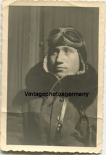 Z172 Portrait LW Soldat Pilot Fliegerhaube Brille Overall Porträt