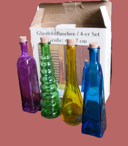 Vase set 4 farbige - -,