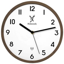 Holzwerk PAPENBERG (FUNK) Holz Wanduhr, moderne 25 cm Designer Funkwanduhr