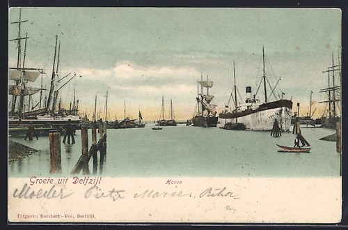 Delfzijl haven ansichtskarte - haven,,