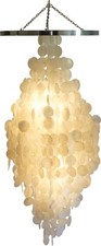 Deckenlampe / Deckenleuchte, Muschelleuchte aus hunderten Capiz, Perlmutt Plät