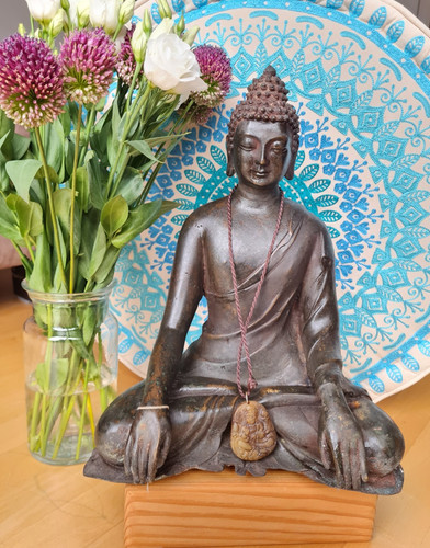 Buddha bronze mit jade - mit,