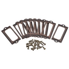 10 Stück Etikettenhalter aus Metall Datei Namenskarten Rahmen Kupferton 70x33mm