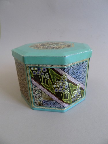 Vintage oktogonale blechdose - oktogonale,