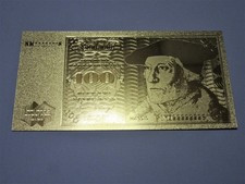 100 DM-Schein 24K vergoldet