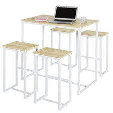 B-Waren 5-teilig Bartisch mit Barhocker Esstisch Sitzgruppe OGT15-WN-bwaren