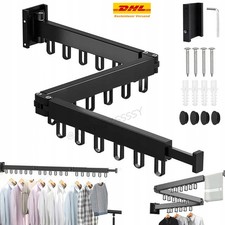 Klappbar Wäscheständer Kleiderhaken Wandmontage mit Haken für Balkon und Bad DE