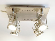 Loft-Stil: Lampe Deckenstrahler 4 flammig Spots mit Leuchtmitteln LED warmweiß