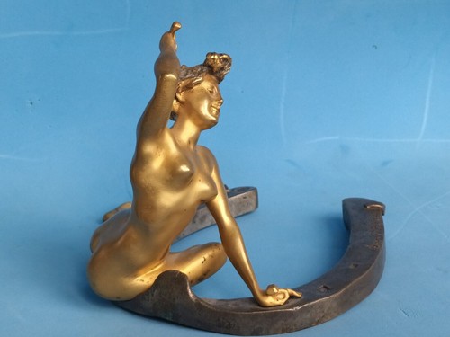 Antike vergoldete bronzefigur - vergoldete,