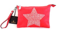 Tasche Damen Eternel Clutch Rot Straß Stern Schultertasche Damenhandtasche