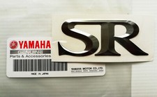 ORIGINAL YAMAHA-SR-Emblem-6cm-SILBER/CHROM-3D-PVC-Sticker-Aufkleber-Logo-SR400