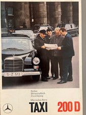 Mercedes-Benz MB Prospekt, Taxi 200 D, W110 Heckflosse, 1967, Original, selten!