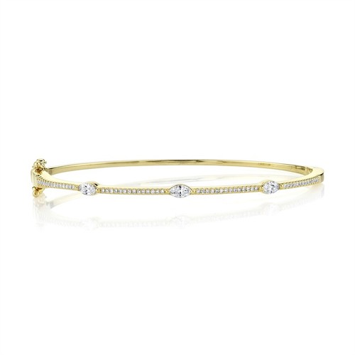 Marquise diamant armreif - armreif, 14k