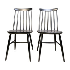 2er Set Midcentury Stuhl Ilmari Tapiovaara Vintage Holzsprossen schwarz