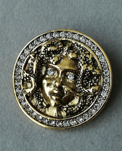 Medusa brosche gold glitzer - brosche,