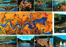 HE026-Ansichtskarte Edertal Scheid Schloss Waldeck Niederwerbe Bringhausen BRD