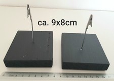 Fotohalter Postkartenhalter Halter Schwarzer Holz Fuß Metallklammer