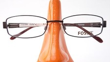 Fossil Brille Gestell occhiali Metall Federbügeln dezent braun mittelbreit Gr M