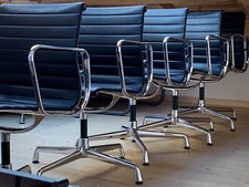 VITRA EA 108 , Alu Chair, Eames, Leder Schwarz,  1.stück , Wie Neu