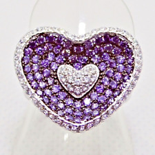 Cubic Zirkonia Ring HERZ 925 Silber 585 Weißgold vergoldet 17,5 mm 55