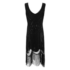 Damen Kleid Vintage Fransen