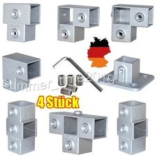 4 x Rohrverbinder Quadratisch