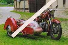 Farbbild 35 aus Serie DDR-Fahrzeuge, Motorrad MZ "BK 350" mit Beiwagen 1956