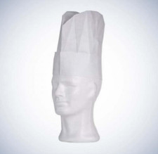 Ampri Einweg-Papier-Kochmütze French Classic oval weiß 10 Stück Kochhaube