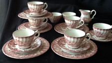 Tonquin by Myott Staffordshire Rot made in England Kaffeeservice Gedecke 5 Pers.