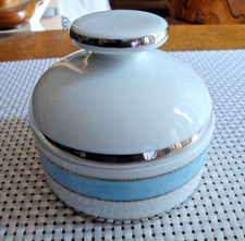 Klassische Zuckerdose/Royal KPM Bavaria - Weiß-Blau-Silber - aus Nachlass