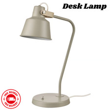 IKEA SJÖMAKT Schreibtischlampe beige Esche verstellbar Tisch Lese Arbeitszimmer Leuchte E14 Birne