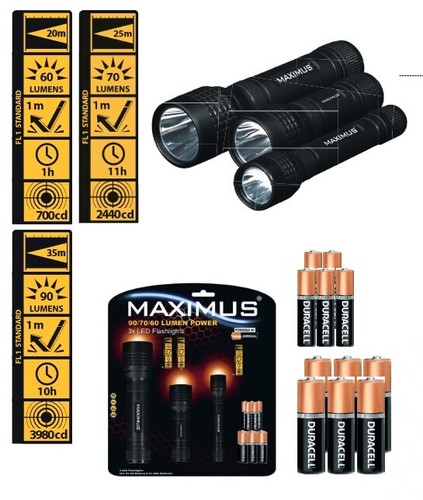 Taschenlampe set led - 3x,