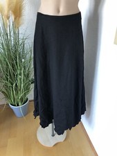 Rock Trachtenrock Leinen Neu 38/40 Schwarz Leinen Wellensaum