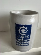 Ältere Bierkrug Kinderkrug 0,25 L Augustiner Bräu München Damenkrug Boden höher
