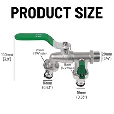 Doppel Wasserhahn Garten 1/2, 3/4 Zoll Anschluss Kugelhahn Messing Auslaufhahn