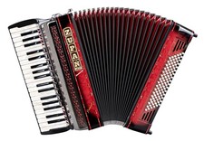 Zupan Juwel IV 96 EF/MH Akkordeon Shadow Red 4-chörig Trageriemen Koffer rot