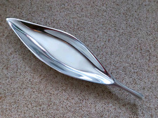 Obstschale Silber Alu - Blatt Schale Deko-Schale Aluminium 60cm Design Aluschale