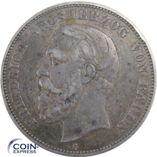 Baden mark gedenkmünze 1875 - mark,
